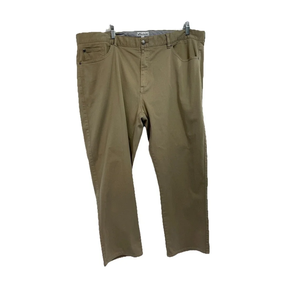 Peter Millar Mens Sz 40 x 26 Beige Khaki Flat Front Pant (CC12)